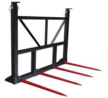 Four Tine Bale Spear w/Adj Guard LESS MOUNT & TINES