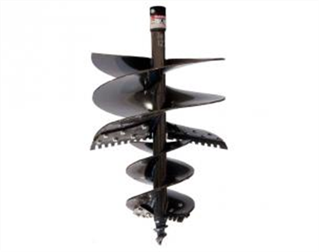 24"x12"x40" Dbl Flight Stepped Ldscp Auger Serrated 2" Round
