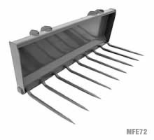 42" Light Duty 6-Cranked Tine Manure Fork LESS MOUNT
