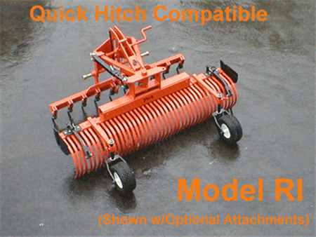 6 ft. RI Rake - Cat 1 - 3 pt Hitch Frame Manual Angle 1" Teeth-1" Spacing