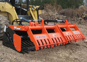 Sweep Action 42" Rock Grapple Bucket with Mini-Skid Mount