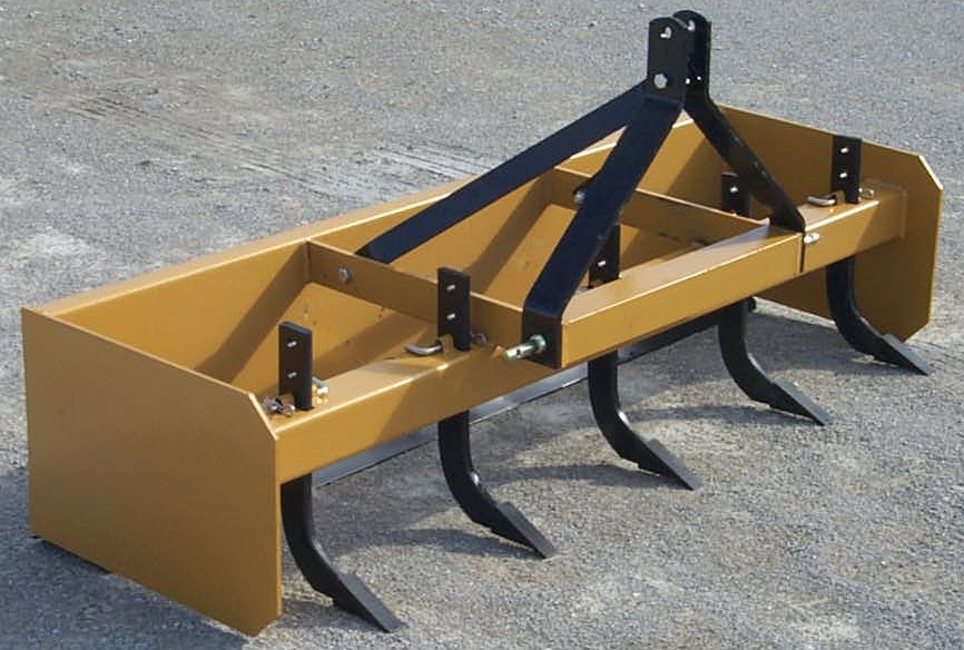 4 ft. 3-pt Box Scraper with 3 Shanks Cat I